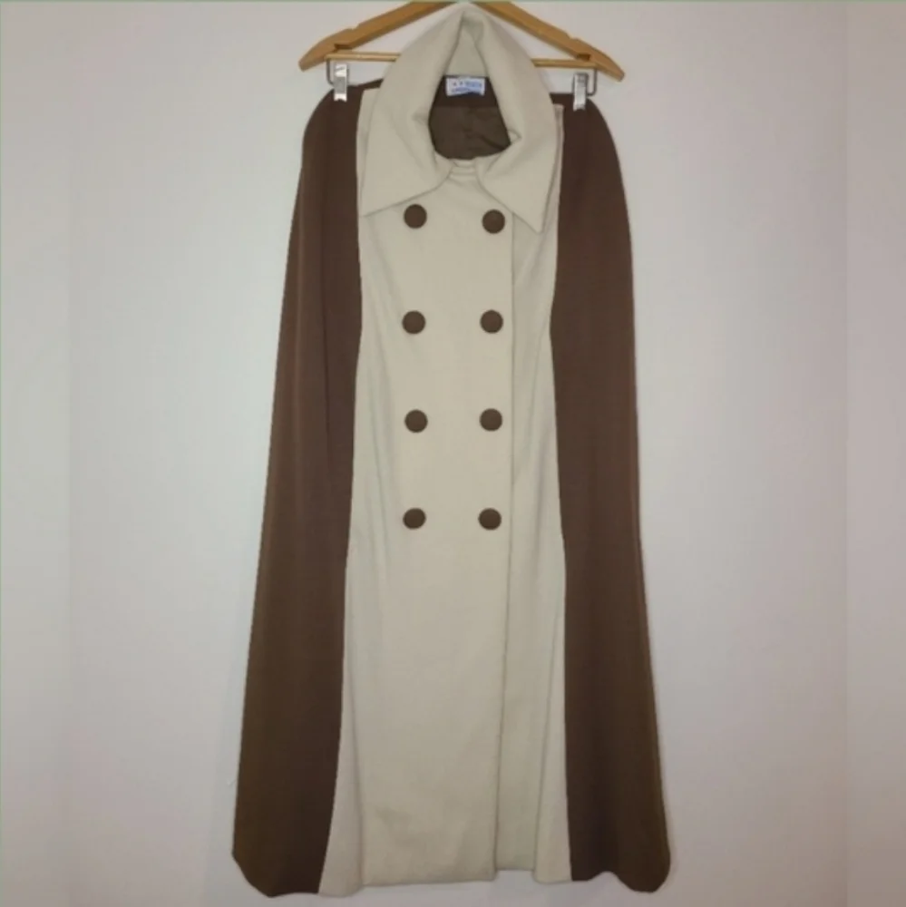 American Vintage woolblend colorblock brown and cream Cape